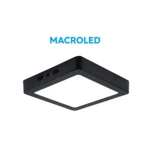 Plafon Ext. Cuadrado 12W Luz Calida Marco Negro