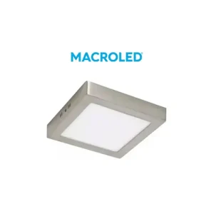 Plafon Ext. Cuadrado 18W Luz Calida Marco Plateado