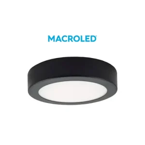 Plafon Redondo 18W Luz Dia Marco Negro