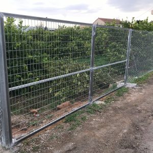 Puerta vehicular 2 hojas hércules galvanizada de 1,50 metros alto x 6,00 metros ancho