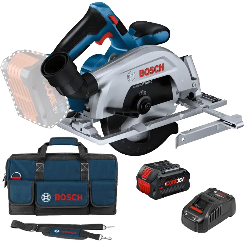 Sierra Circular Bosch GKS 18V-57-2 + Batería Pro Core 8ah + Cargador 1880 CV
