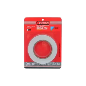 Cinta Doble Faz 12Mm X 5Mts Blanca Tacsa