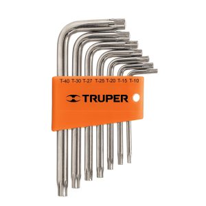 Juego de 7 llaves torx con organizador, Truper TORX-7C 15552