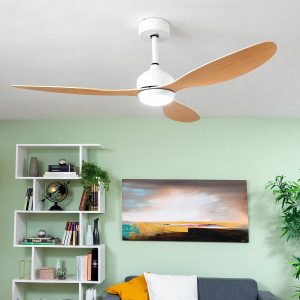 Ventilador de Techo con Luz LED y 3 Aspas ABS Wuled InnovaGoods Madera 36 W 52″ Ø132 cm