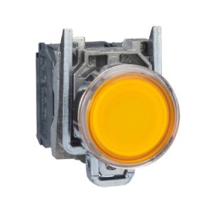 Metal Illuminated Push Button – Ø22 – NO + NC – ≤ 250 VAC – Without LED Lamp – Spring Return – IP66 – Yellow