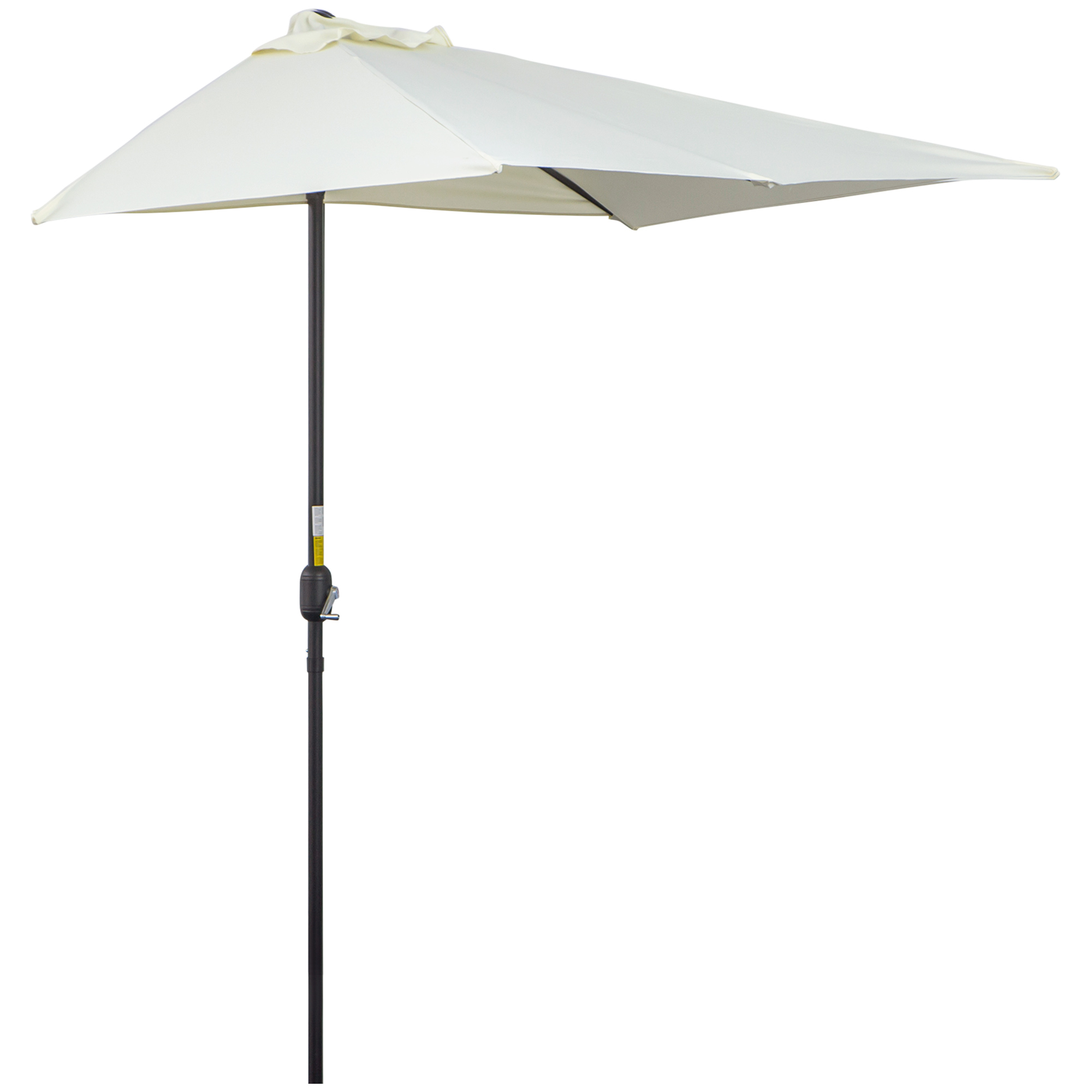 Outsunny Sombrilla Rectangular 230x130x245 cm Parasol para Pared Media Sombrilla con Manivela Protección UV 30+ Impermeable Sombrilla para Balcón Terraza Jardín Beige