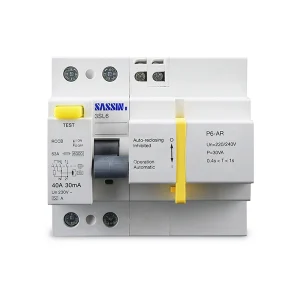 INTERRUPTOR DIFERENCIAL REARMABLE AUTOMÁTICO 2P 40A 30MA AR-L62A40/030 SASSIN ELECTRIC
