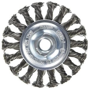 Cepillo de rueda trenzada plano 4″ xM14 0.5mm Makita D-29555