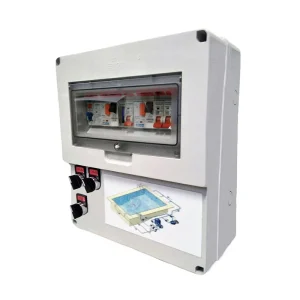 CUADRO ELÉCTRICO PISCINA CON BOMBA FILTRACIÓN CON CLORADOR SALINO 1,5 CV 230VAC CON 2 FOCOS LED 300W