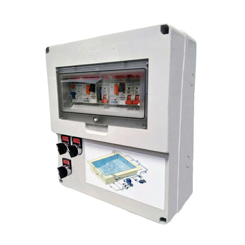 CUADRO ELÉCTRICO PISCINA CON BOMBA FILTRACIÓN CON CLORADOR SALINO 1,5 CV 230VAC CON 2 FOCOS LED 300W