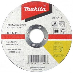 Disco abrasivo corte Inoxidable 4.5″ x 1.2mm (WA60T-BF) Makita D-18764