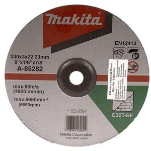 Disco abrasivo corte mampostería 9″x 3.0mm (C30S) (CONCAVO) Makita A-85282