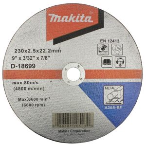 Disco abrasivo corte metal 9″x 2.5mm x (A30S-BF) Makita D-18699