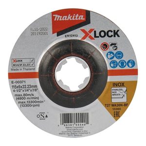 Disco Abrasivo Desbaste Inox 4.5″ x 6 x 22.23mm X-LOCK Makita E-00371
