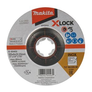 Disco Abrasivo Desbaste Inox 5″ x 6 x 22.23mm X-LOCK Makita E-00402