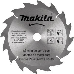 Disco de Sierra Circular para madera 7 1/4″ x 0.87″ 16D Reductor 5/8″ Makita D-51334