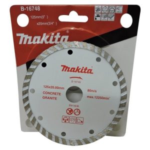 Disco diamantado turbo 5″ x 20 x 2.6mm HUMEDO Marmolera Makita B-16748