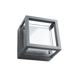 APLIQUE LED PARED CUADRADO GRIS OCURO INT/EXT 7W IP54 3000K LEX90022 ALVERLAMP