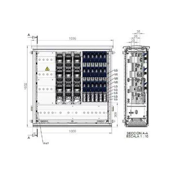 CAJA GENERAL PROTECCIÓN (BTVC)-2(8)LG/400(160)-AE 1032x1036x340 0471187 CAHORS
