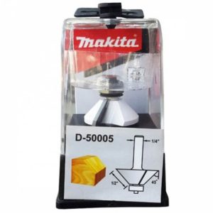 Fresa vastago 1/4″ Viselar 45° -2F Con rodaje Filo 1/2″ Makita D-50005