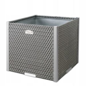 Jardinera Ratán con Marco de Aluminio (Gris) 46x46x46