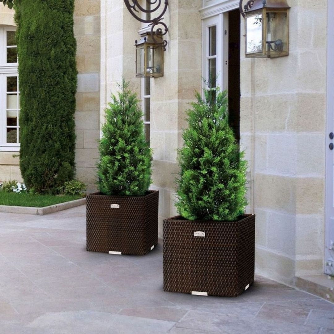 Jardinera Ratán con Marco de Aluminio (Gris) 46x46x46 - Imagen 2