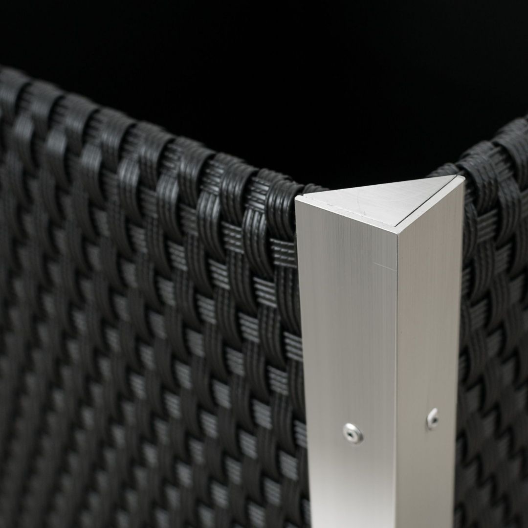 Jardinera Ratán con Marco de Aluminio (Gris) 46x46x46 - Imagen 5