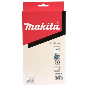 Lija de banda 9 x 533mm MADERA / INOX Grano 100 (25 PCS) Makita P-39469