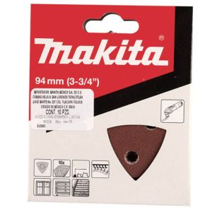 Lija delta rojo Grano Gr.60-80-100-120-180.10u 2 DE c/u madera-metal 6 ORIFICIOS Makita B-21559