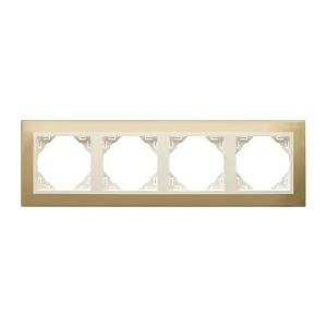MARCO CUÁDRUPLE MECANISMO EFAPEL 90940 TOP ORO/PERLA
