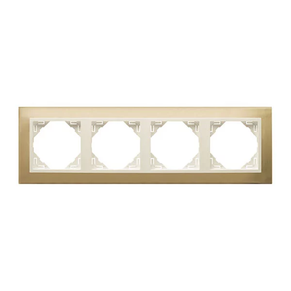 MARCO CUÁDRUPLE MECANISMO EFAPEL 90940 TOP ORO/PERLA