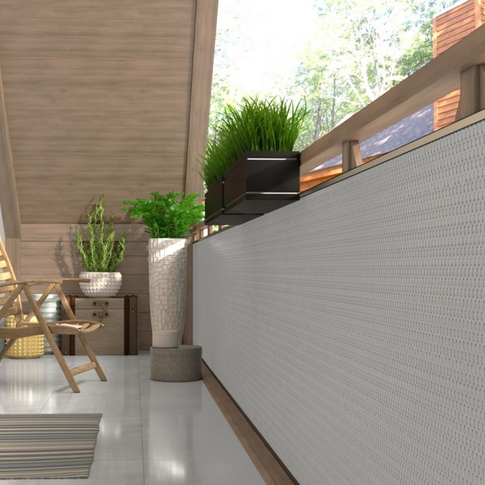 Panel de Ratán para Balcón o Valla (Beige) 100×500 cm - Imagen 4