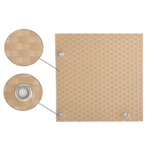 Panel de Ratán para Balcón o Valla (Beige) 100×500 cm