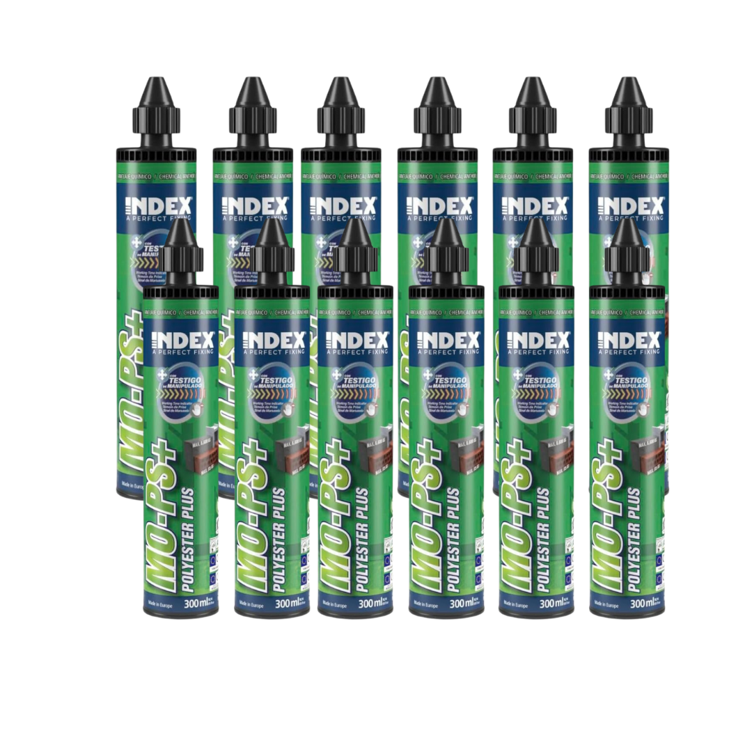 Caja 12 Uds Fijación Química Mortero MO-PS Polyester Sin Estireno 300 ml