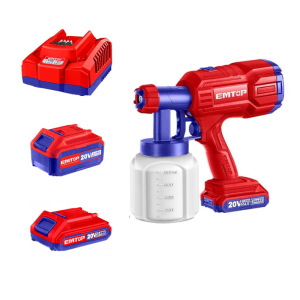 Pistola Pintura Batería 20V – P20S EMTOP – con 2 Baterías y Cargador Incluidos