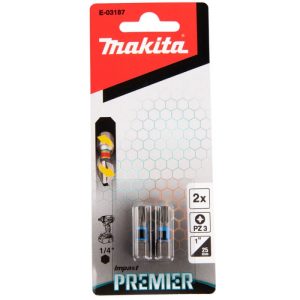 Punta POZIDRIV Pz3 x 25mm 2 unid Impact Premier Makita E-03187