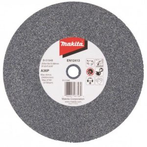 Rueda abrasiva para esmeril Banco 8″ (GRANO A36P) 205X19X15.88mm Makita B-51948