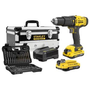 Taladro Percutor 1/2″ 20V Inc 2 Bat y Carg + 50 pz Stanley SCD711D2FA-B2
