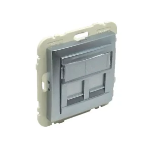 TAPA SOPORTE PARA 2 CONECTORES RJ45 LOGUS 90 ALUMINIO