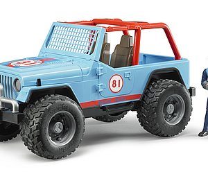 JEEP CROSS COUNTRY RACER AZUL TODOTERRENO DEPORTIVO + CONDUCTOR COCHE BRUDER 02541