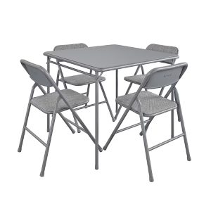 JUEGO DE MESA Y SILLAS 5 PIEZAS COLOR GRIS 14551GRY1E