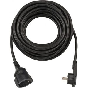 Brennenstuhl-1168980010-Alargador eléctrico IP20 H05VV-F3G1,5 de 10 m (Negro) con clavija plana