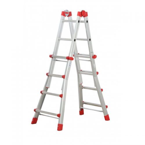 Hailo-7516-131-Escalera aluminio telescópica multiposición ProfiStep Multi con estabilizador (4×4 peldaños)