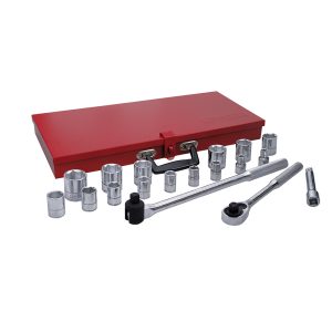 Juego de dados y accesorios cuadro de 1/2″ en pulgadas, 19 piezas Urrea 54122