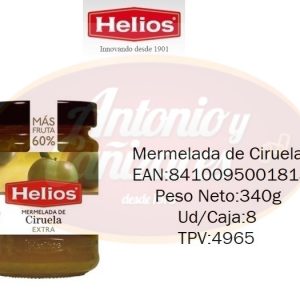 Mermelada Ciruela Helios – Peso Neto 340 Grs. – Caja de 8 Unidades
