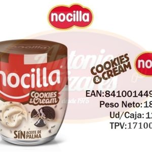Nocilla Cookies Cream 180g – Caja de 12 Unidades