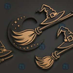 Paquete SVG Multicapa de Escobas de Bruja para Halloween