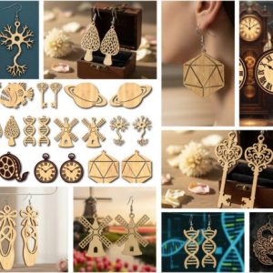 Paquete de Pendientes y Aretes Geek para Corte Láser – Diseños Modernos y Originales