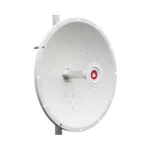 Antena direccional de 2ft, 5.1 a 7.1 GHz, Ganancia 30 dBi, Conectores RP SMA (sma hembra inverso), Polarización doble, incluye montaje para torre o mástil