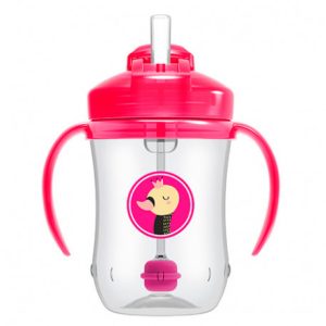 Dr. Brown’s Mi Primer Vaso con Pajita 270ml Rosa